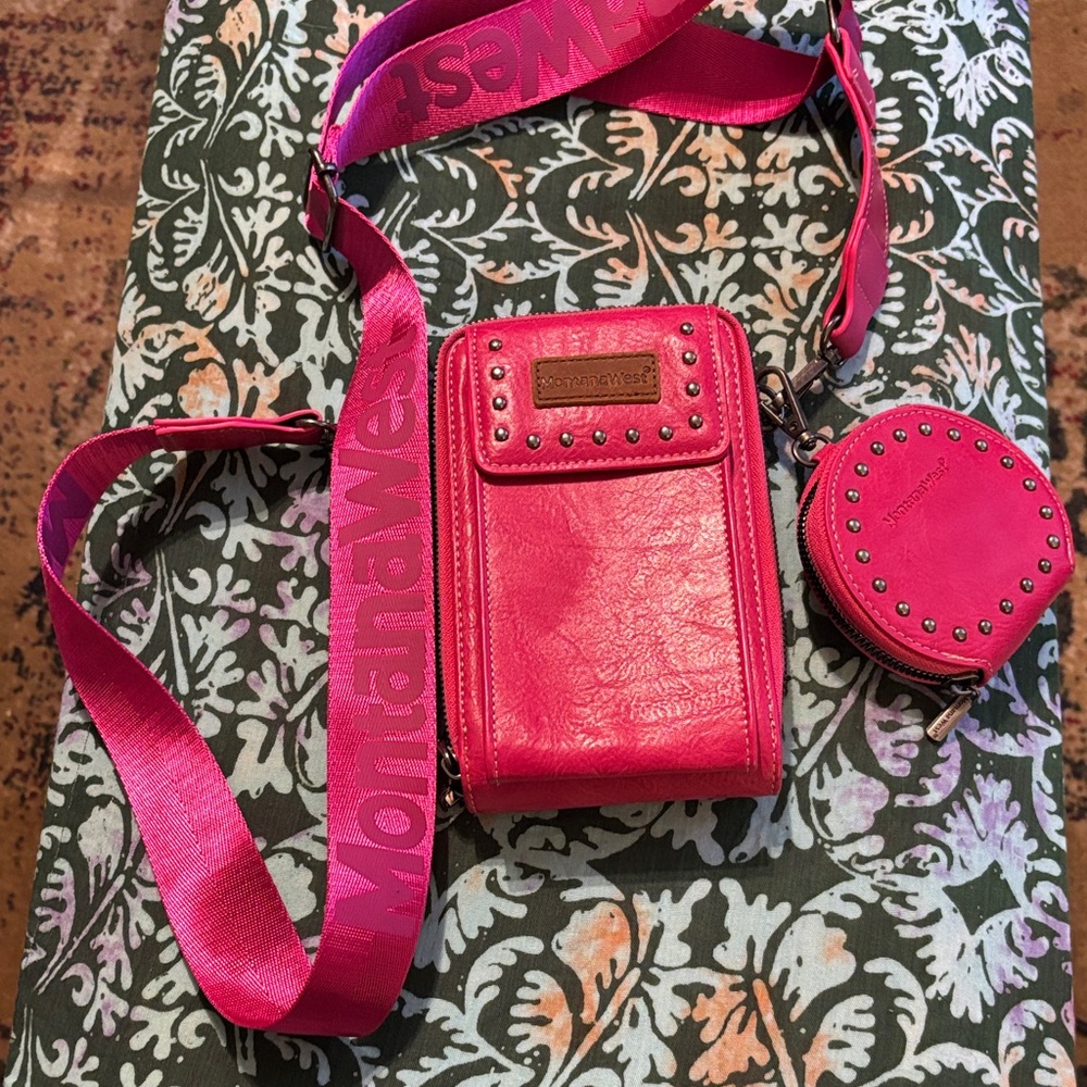 Montana West Vibrant Pink Crossbody Set